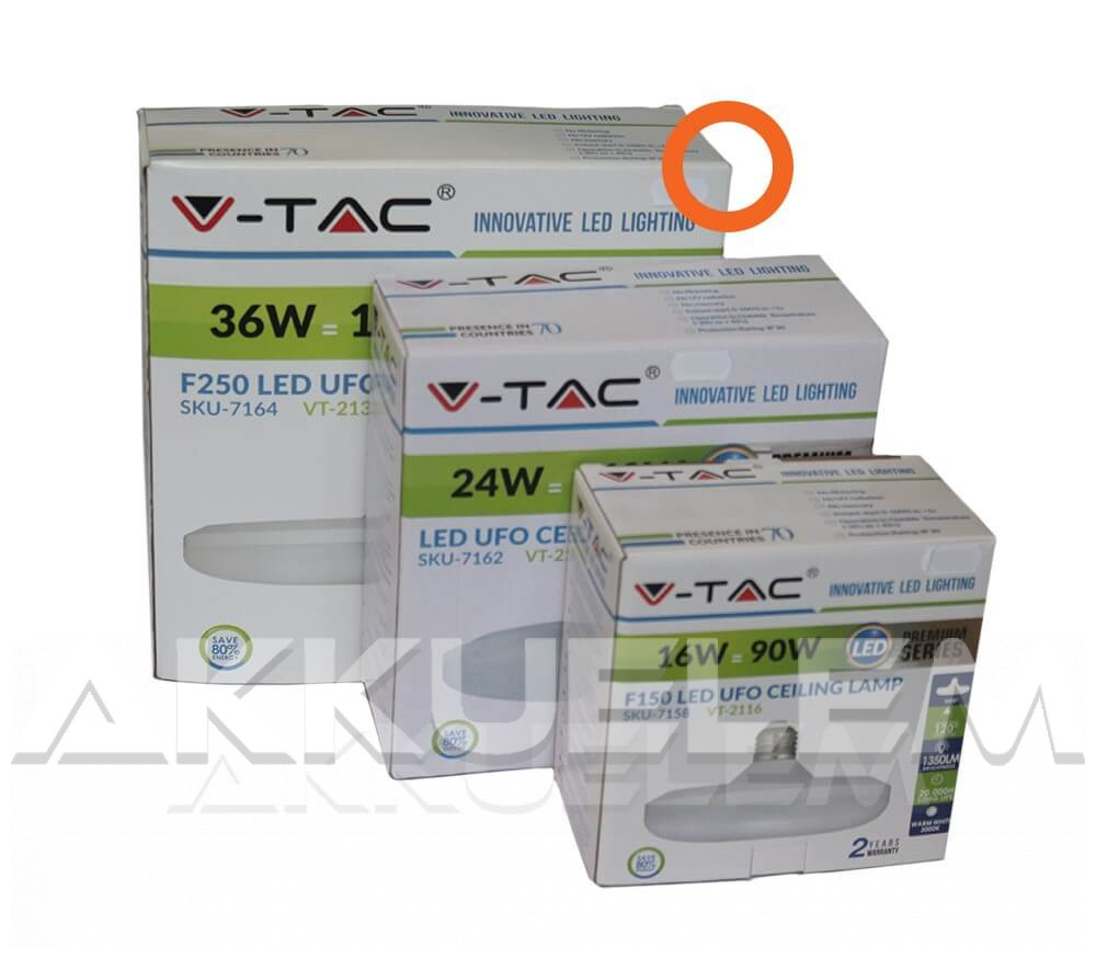 V-TAC E27 36W 3240lm 4000K 120 ° UFO LED-izzó
