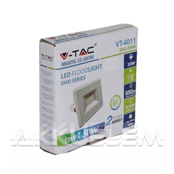   V-TAC 10W 850lm 4000K LED-reflektor fehér színű burkolat, természetes fehér fény