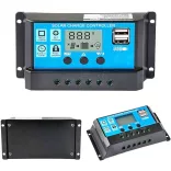Napelem töltésvezérlő 12V/24V 10A PWM+USB