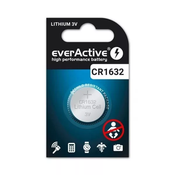 everActive CR1632 3V lítium gombelem 5db/csomag (ár/db)