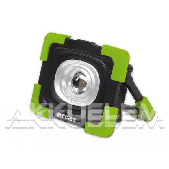 Arcas 10W 800lm LED-reflektor tölthető, fekete/zöld színű