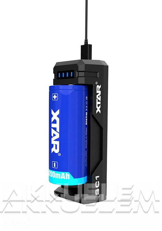 XTAR SC1 Li-ion USB-s akkumulátor töltő 18650 - 26650