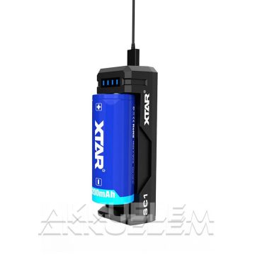 XTAR SC1 Li-ion USB-s akkumulátor töltő 18650 - 26650