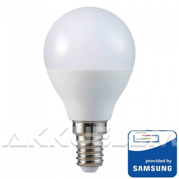 V-TAC E14 4,5W 470lm 3000K 180 ° LED-izzó opál gömb Samsung chipes