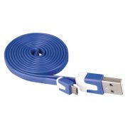 USB-microUSB kábel 1m KÉK színű, USB2.0
