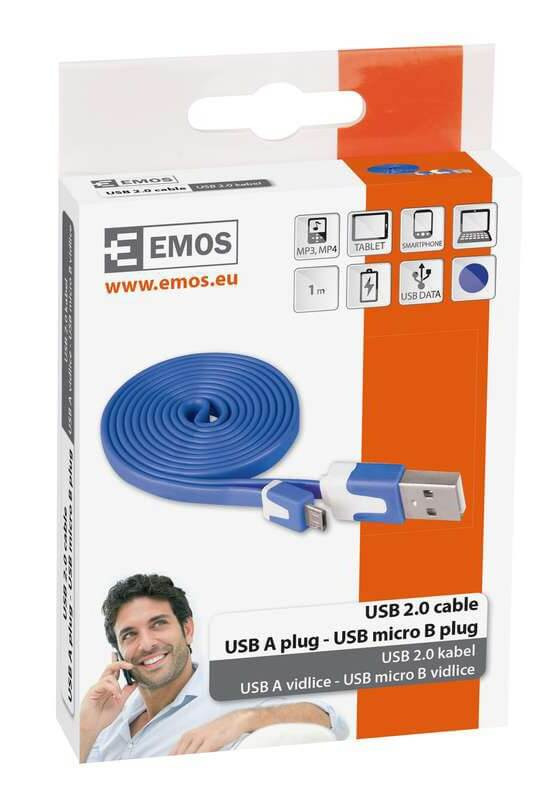 USB-microUSB kábel 1m KÉK színű, USB2.0