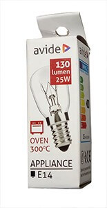 Avide 25W 230V 130lm sütő izzó E14, 300°C-ig