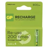 GP AAA ReCharge 800mAh NiMH akkumulátor 4db/csomag (ár/csomag)