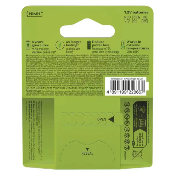 GP AAA ReCharge 800mAh NiMH akkumulátor 4db/csomag (ár/csomag)