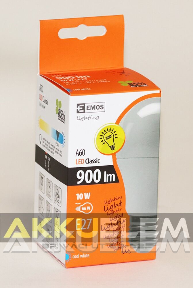 EMOS E27 Classic A60 10W 900lm 6500K LED-izzó