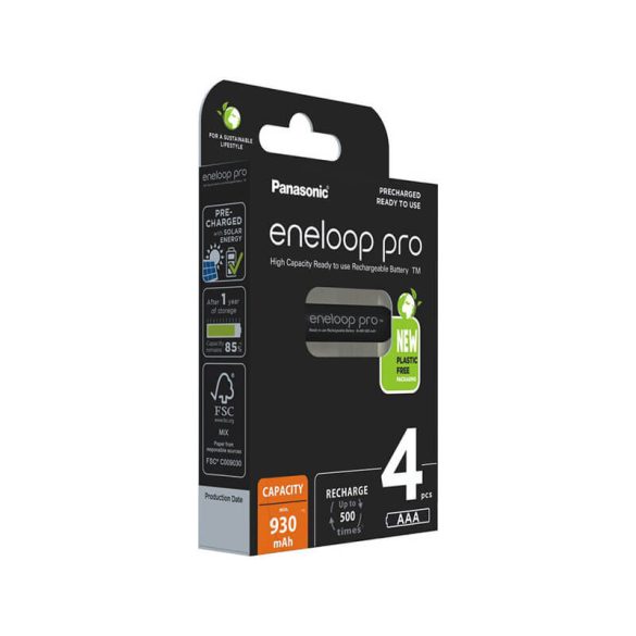 Eneloop PRO AAA 930mAh NiMh akkumulátor 4db (ár/db) fekete