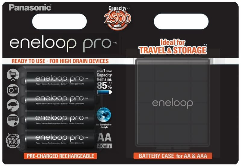   Eneloop PRO 2500mAh AA NiMH akkumulátor 4db/bliszter + AJÁNDÉK tárolódoboz