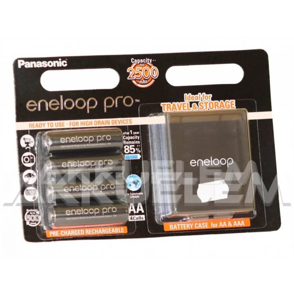 Eneloop PRO 2500mAh AA NiMH akkumulátor 4db/bliszter + AJÁNDÉK tárolódoboz