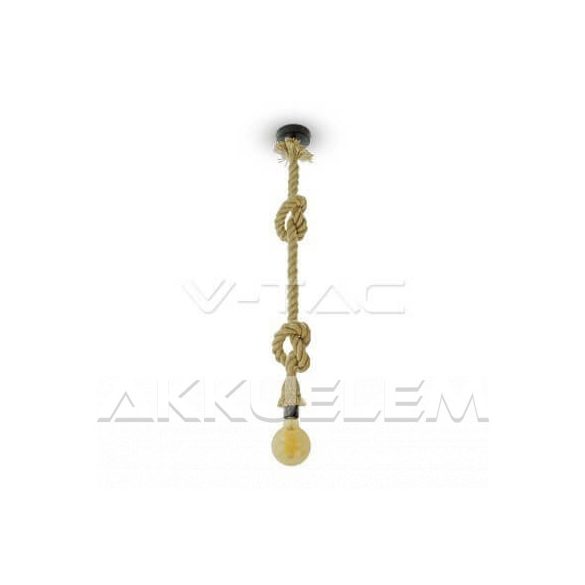 V-TAC E27 függő lámpatest kötél mintás, felszerelhető