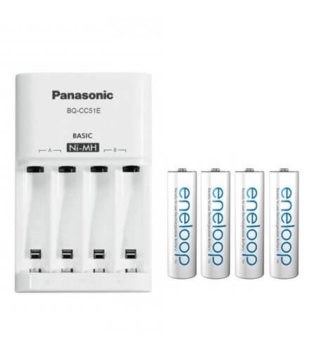 Eneloop BQ-CC51E NiMH akkutöltő 4x750mAh AAA akkuval
