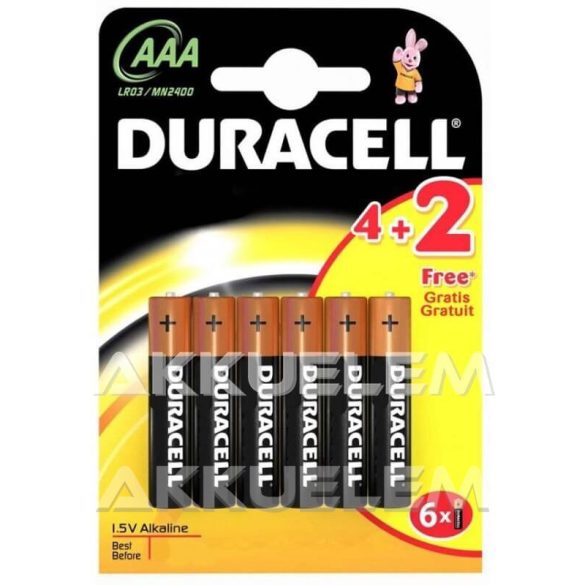 Duracell MN2400 LR03 AAA Basic elem 6db-os csomagban