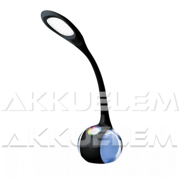 Modern 7W asztali lámpa 2in1 270lm 5500K tölthető, fekete színű