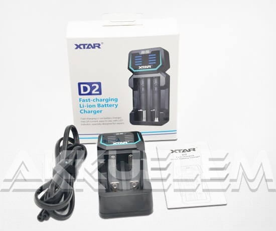 XTAR D2 kétcsatornás Li-ion hálózati akkumulátor töltő