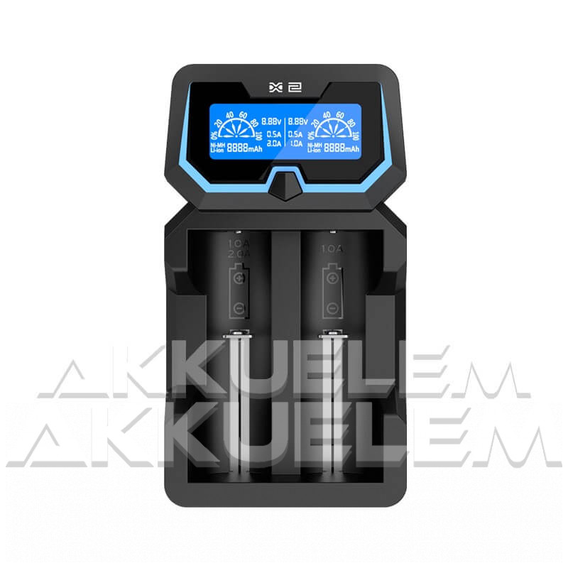 XTAR X2 Li-ion/Ni-MH két csatornás hálózati/USB-s akkumulátor töltő