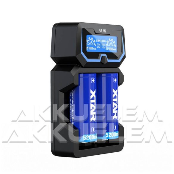 XTAR X2 Li-ion/Ni-MH két csatornás hálózati/USB-s akkumulátor töltő