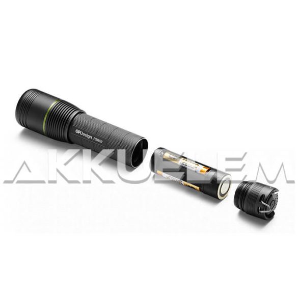 GP Design PSR52 10W 1050lm taktikai lámpa Cree XP-L LED, 18650 akku + töltő