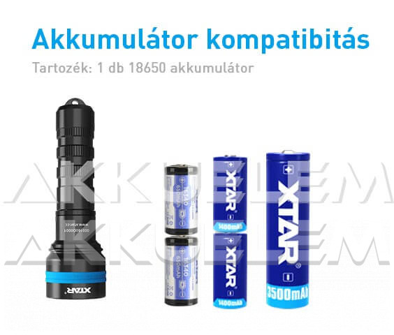 Xtar D06 1600 lum búvárlámpa szett (MC1 Plus, 18650 3500mAh) 4500K