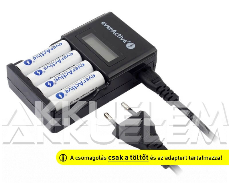 everActive NC-450 AA AAA Ni-MH akkumulátor töltő négycsatornás