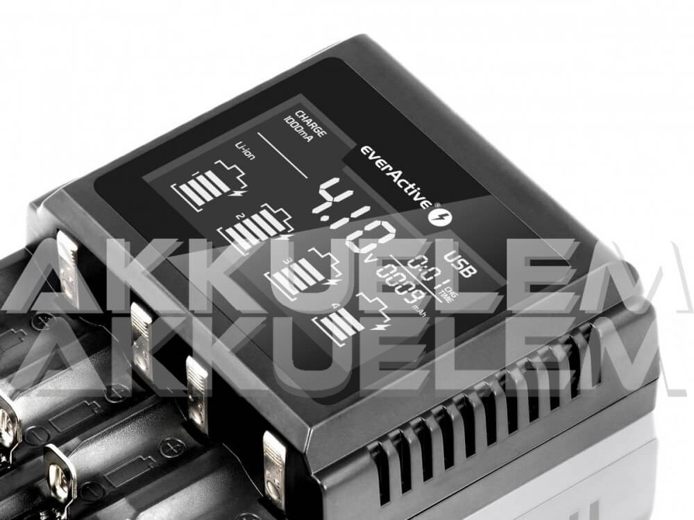 everActive UC-4000 Ni-MH Li-ion LiFePo4 univerzális akkumulátor töltő