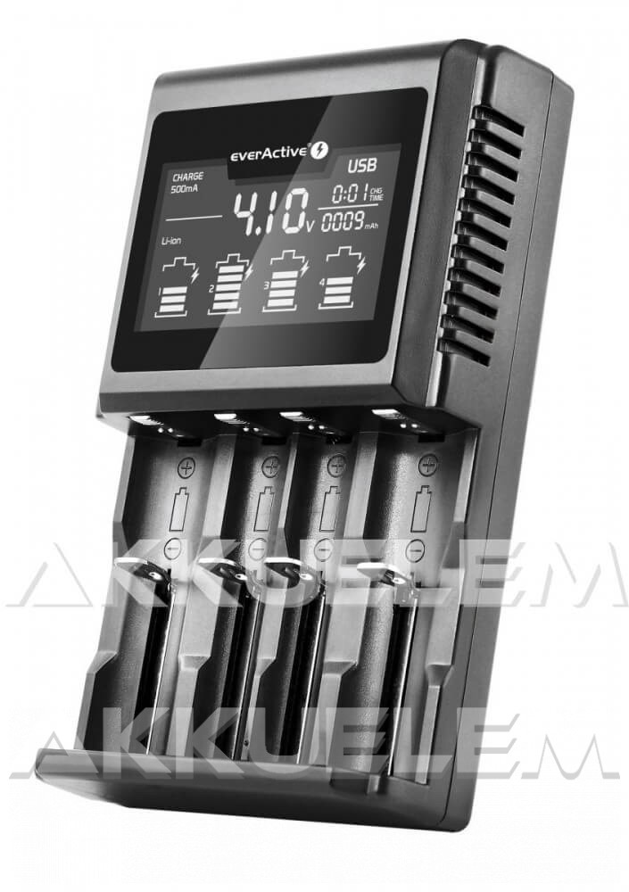 everActive UC-4000 Ni-MH Li-ion LiFePo4 univerzális akkumulátor töltő