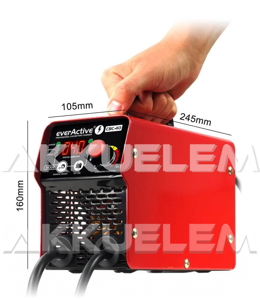 everActive CBC-40 12V/24V 5-40A autó akkumulátor töltő-rásegítő