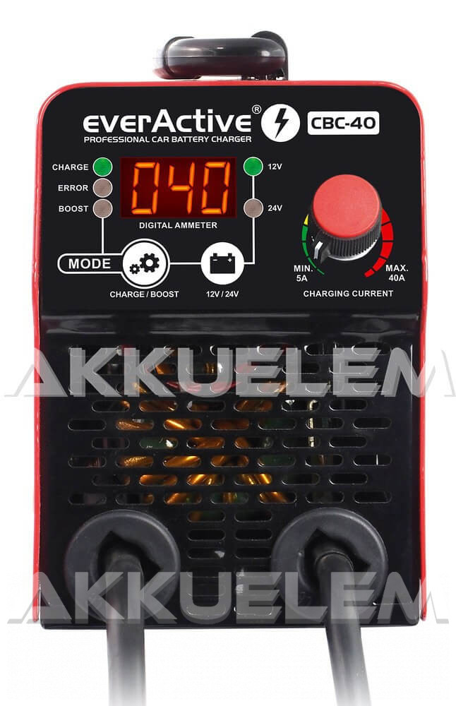 everActive CBC-40 12V/24V 5-40A autó akkumulátor töltő-rásegítő