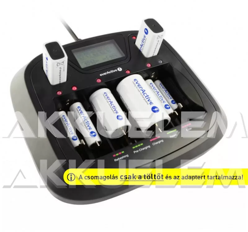 everActive NC-900U univerzális Ni-MH töltő AA AAA C D 9V