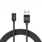 USB Adatkábel + töltő 1m USB-C LED fénnyel fekete