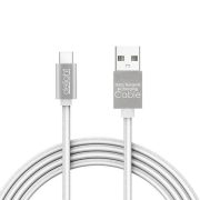 USB Adatkábel + töltő 1m USB-C LED fénnyel ezüst