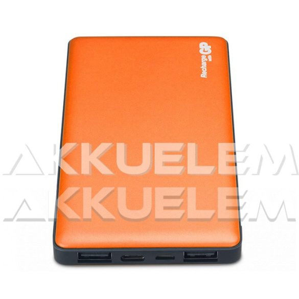 GP PowerBank Li-po 10000mAh külső akkumulátor 3A, narancs színű, USB, USB-C