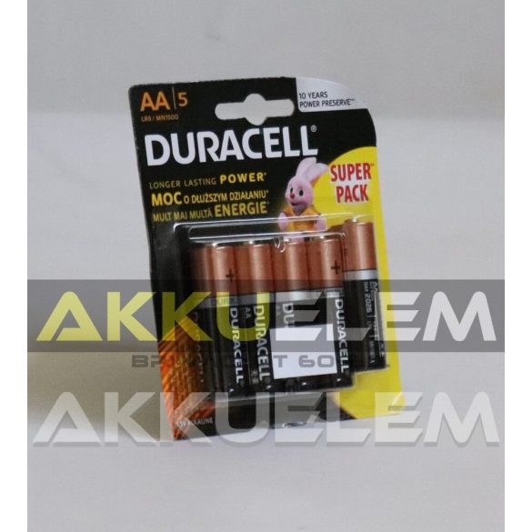 Duracell Basic Duralock MN1500 LR6 AA elem 5db-os csomagban