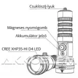Xtar D26 1600 lum búvárlámpa szett (MC1 Plus, 26650 5200mAh)