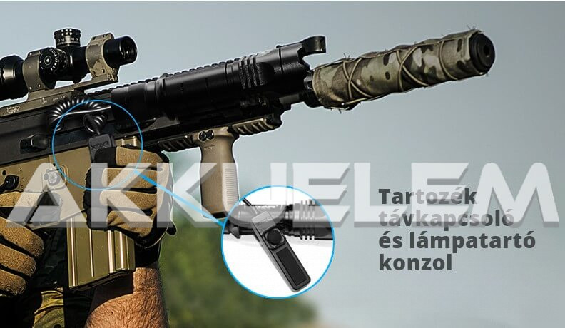 XTAR TZ28 1500lm taktikai lámpa szett (MC1 Plus, 18650 3,5Ah, távkapcsoló, fegyver konzol, koffer)