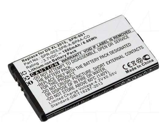 Nintendo 3DS XL 3,7V 1200mAh utángyártott játékkonzol akkumulátor