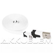   USB 2.0 / MicroUSB multi kábel 1m feltekerhető, fehér színű SM7001W