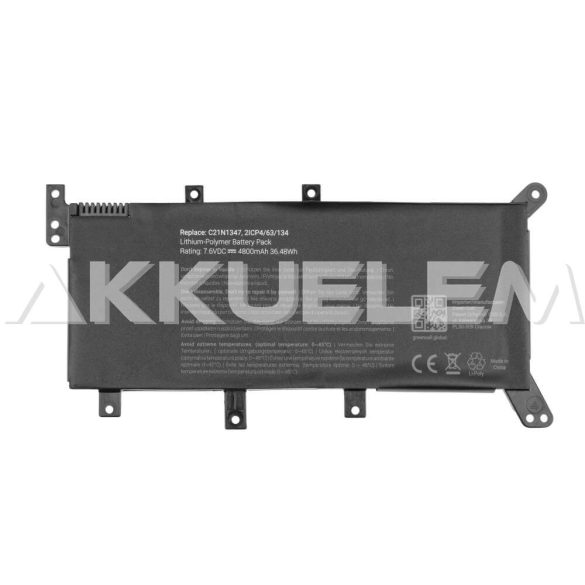 Asus X555 C21N1347 7,5V 4700mAh utángyártott laptop akkumulátor