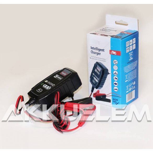 N1015 Li-ion Li-FePO4 AGM autó motor akkumulátor töltő 6V/12V
