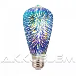V-TAC E27 Mágikus 3D LED fényforrás 3W 40lm 3000K