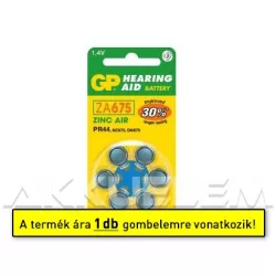 GP hallókészülék elem ZA675 PR44 6db/csomag (ár/csomag)