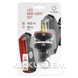 Lámpa P3922 kerékpár lámpaszett Első+hátsó 4x cr2032 1W COB LED