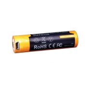   FENIX 18650 2600mAh 3,6V Li-ion akkumulátor + beépített töltő, microUSB csatlakozó