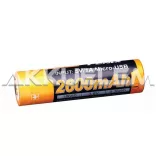 FENIX 18650 2600mAh 3,6V Li-ion akkumulátor + beépített töltő, microUSB csatlakozó