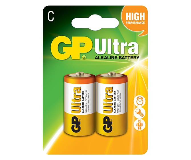 GP Ultra Alkaline LR14 C tartós elem 2db/bliszter (árdb)