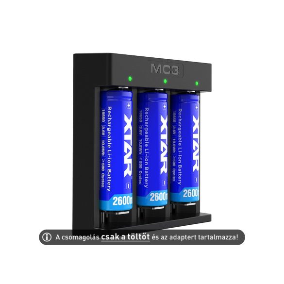 XTAR MC3 három csatornás Li-Ion USB-s akkumulátor töltő