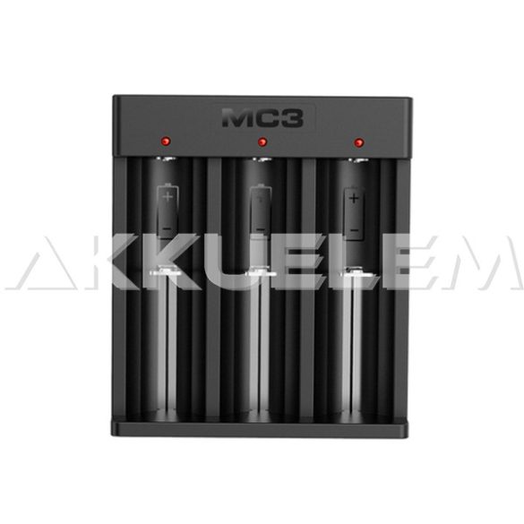 XTAR MC3 három csatornás Li-Ion USB-s akkumulátor töltő